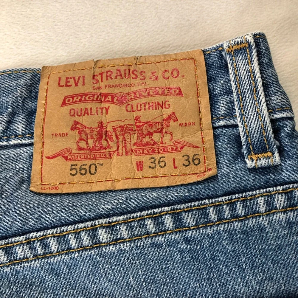 Levi's 560 Jeans Mens 36x36 Blue Y2K Medium Wash Relaxed Loose Tapered Skater